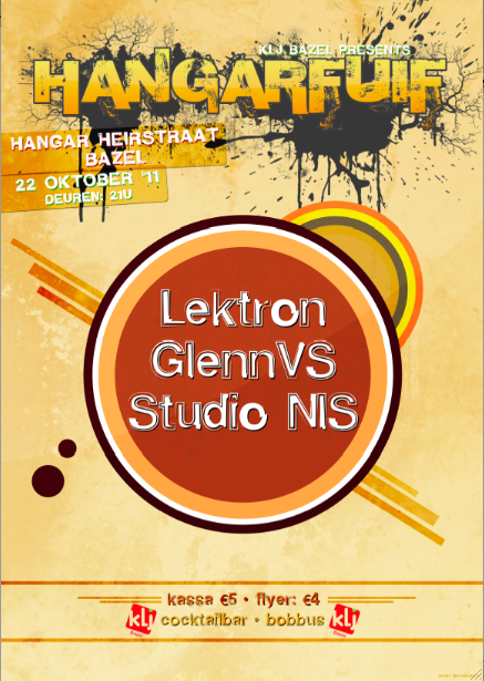 Hangarfuif affiche op 22/10/2011